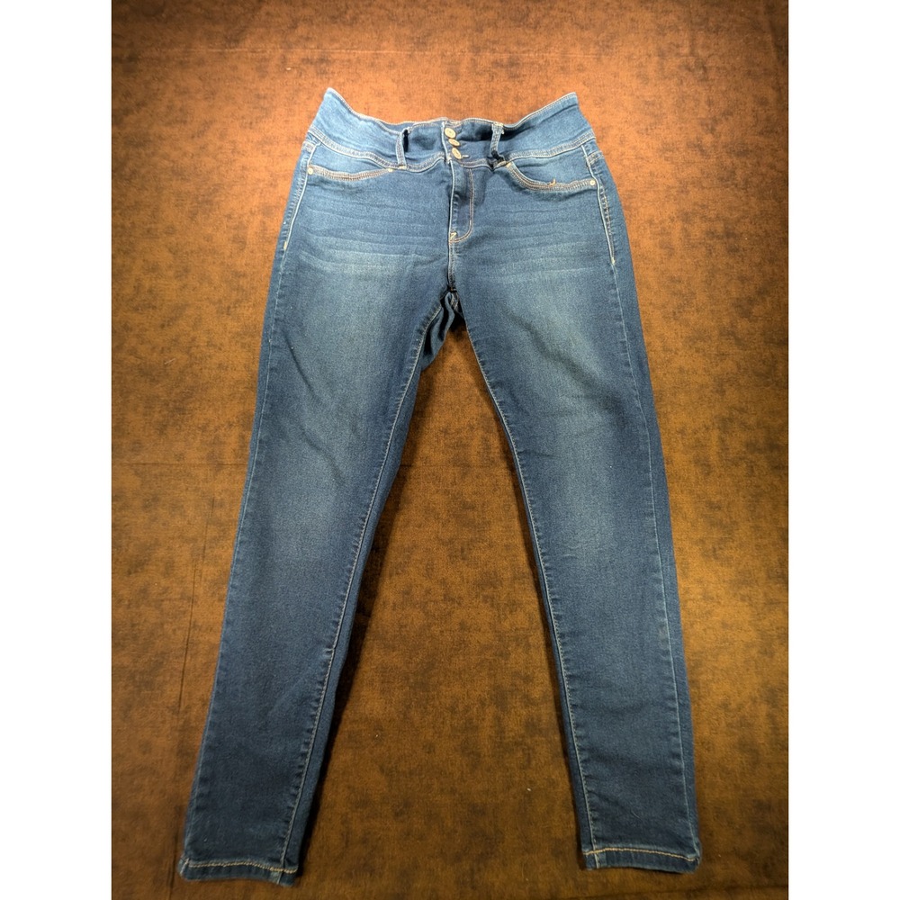 WallFlower Sassy High Rise Skinny Jeans Blue‎ Dark Wash Stretch 14W WFM10481O